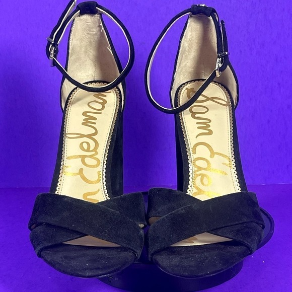 Sam Edelman Women's Black Yancy Block Heel Ankle Strap‎ Sandals Shoe Size 10 - Picture 2 of 8